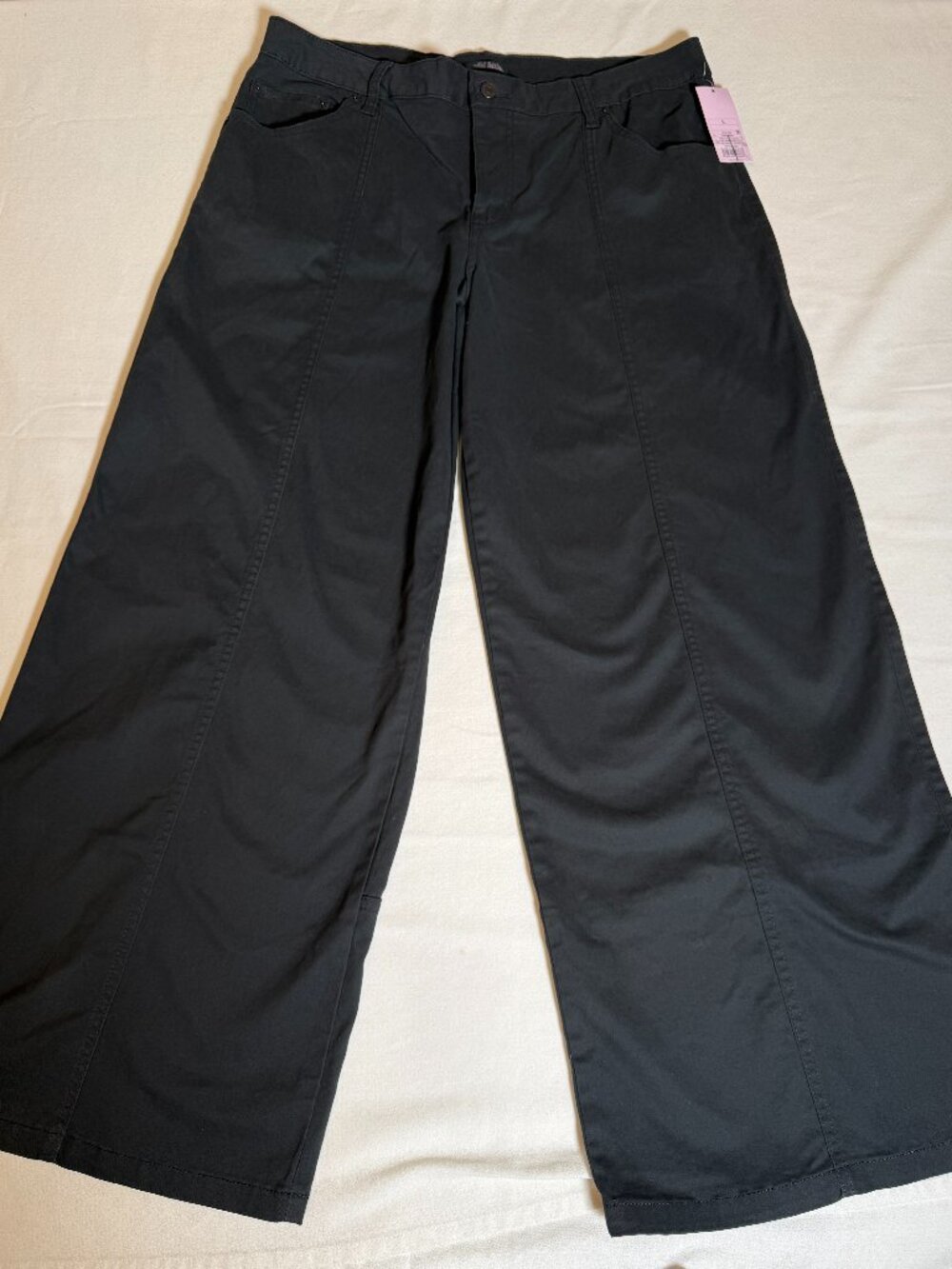 NWT Women's Wild Fable Wide-Leg Utility Pants Black Size L (Juniors)(Waist 36in)
